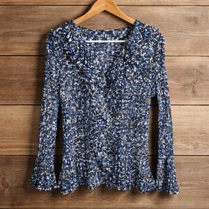 East Fifth Woman 1X Print Polyester Spandex Blend Blouse